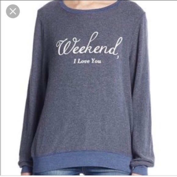 Wildfox Tops - 21. WILDFOX Weekend I Love You Pullover Size M